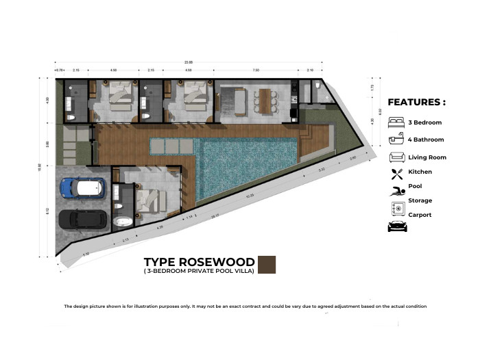 VILLA 3 BEDROOM PRIVATE POOL TERMURAH DI CANGGU