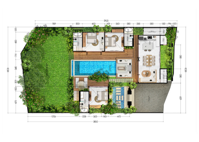 VILLA LUAS DI KAWASAN ASRI SABA GIANYAR